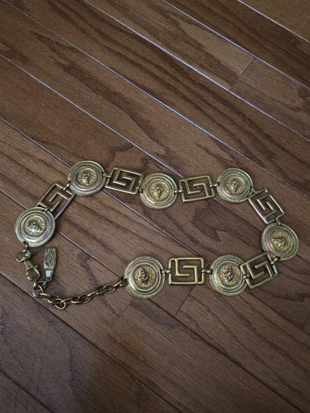 Express Vintage Gold Lion Head Medallion Chunky Chain Belt - Picture 6 of 12